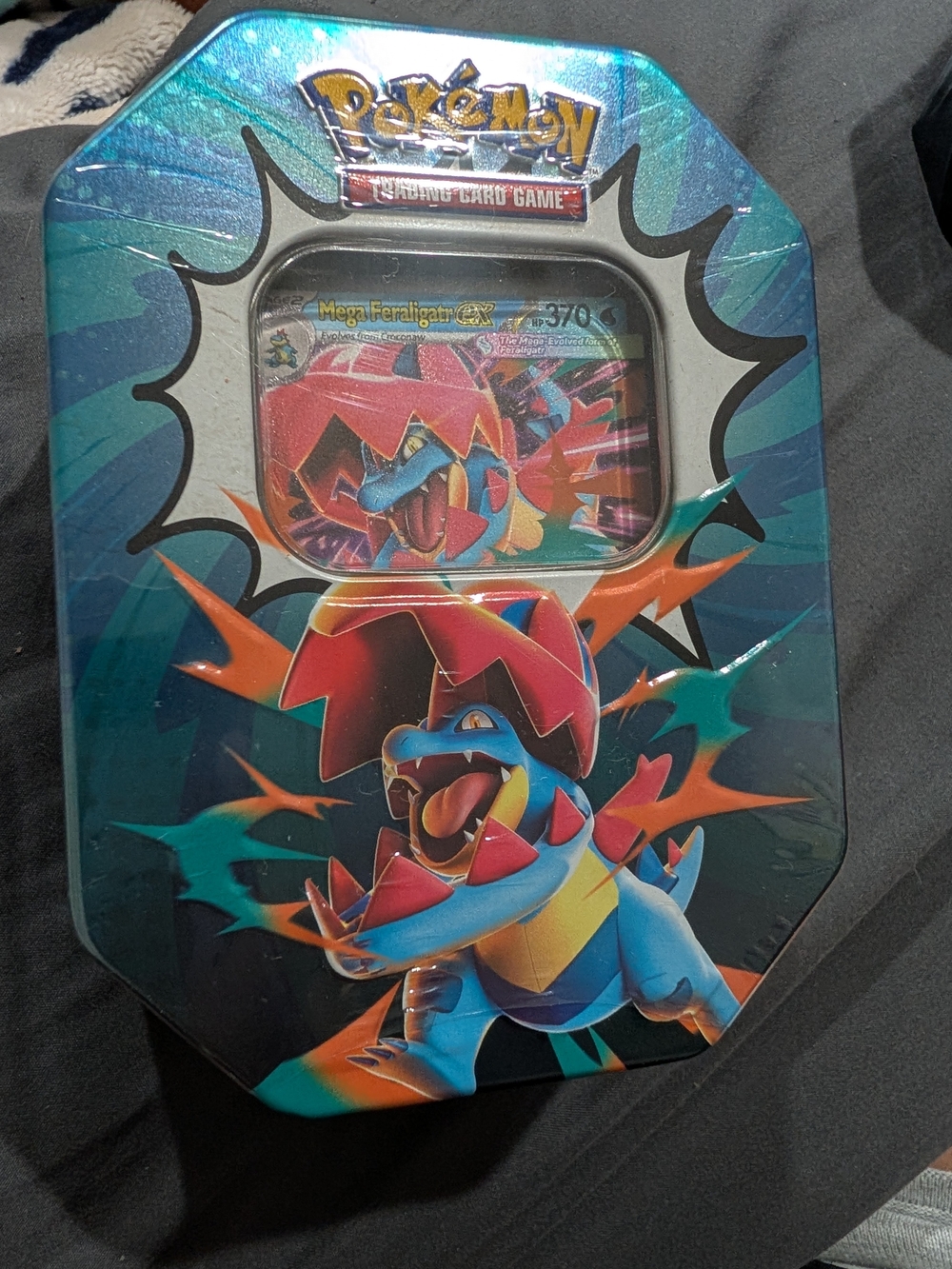 Pokemon Mega Feraligatr Tin - Blue Teal Orange